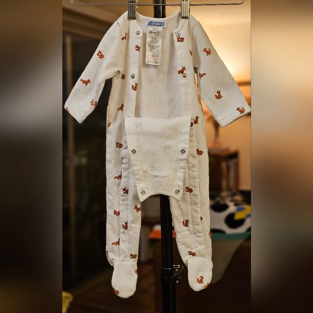 NWOT | Jacadi Baby Fleece Footed Pajamas